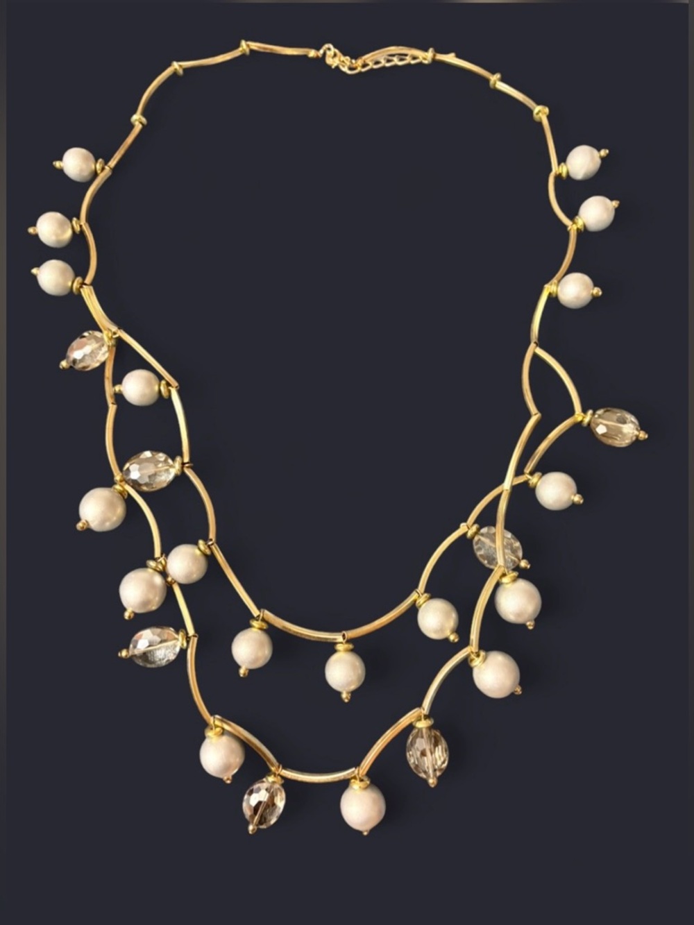 🦖 5 for $25 | Vintage-Inspired Faux Pearl & Crystal Multi-Strand Necklace